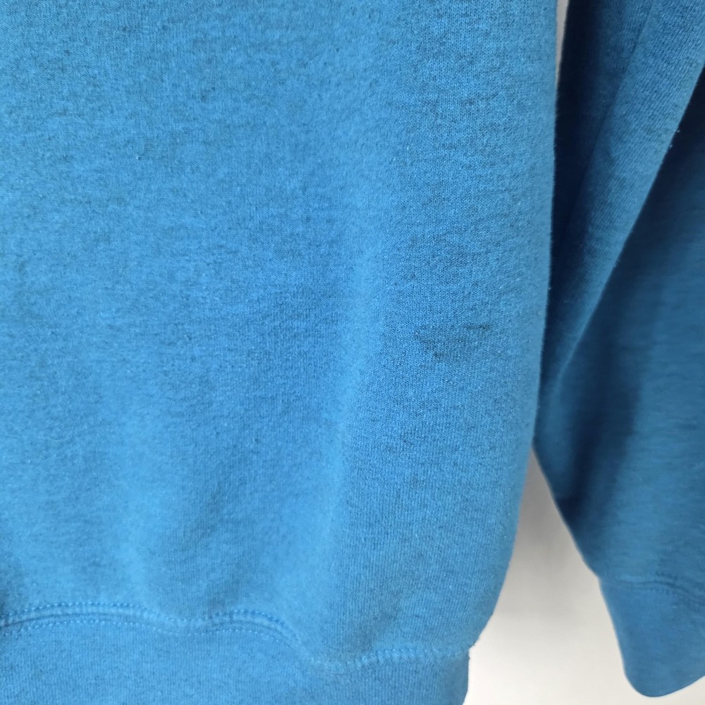 Gildan Hoodie Mens Medium Blue Camp Seely Graphic Fleece Pullover Sweatshirt - Picture 7 of 14
